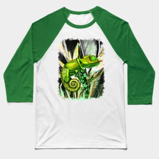 Chameleon Hunter Weird Surreal Animal Baseball T-Shirt